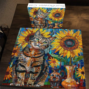 Cat de tournesol puzzle 1000 pièces 1000 pièces